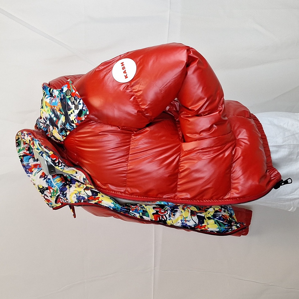 Gender Neutral Kash Kouture Malik McIntyre Red reversible puffer jacket Size S